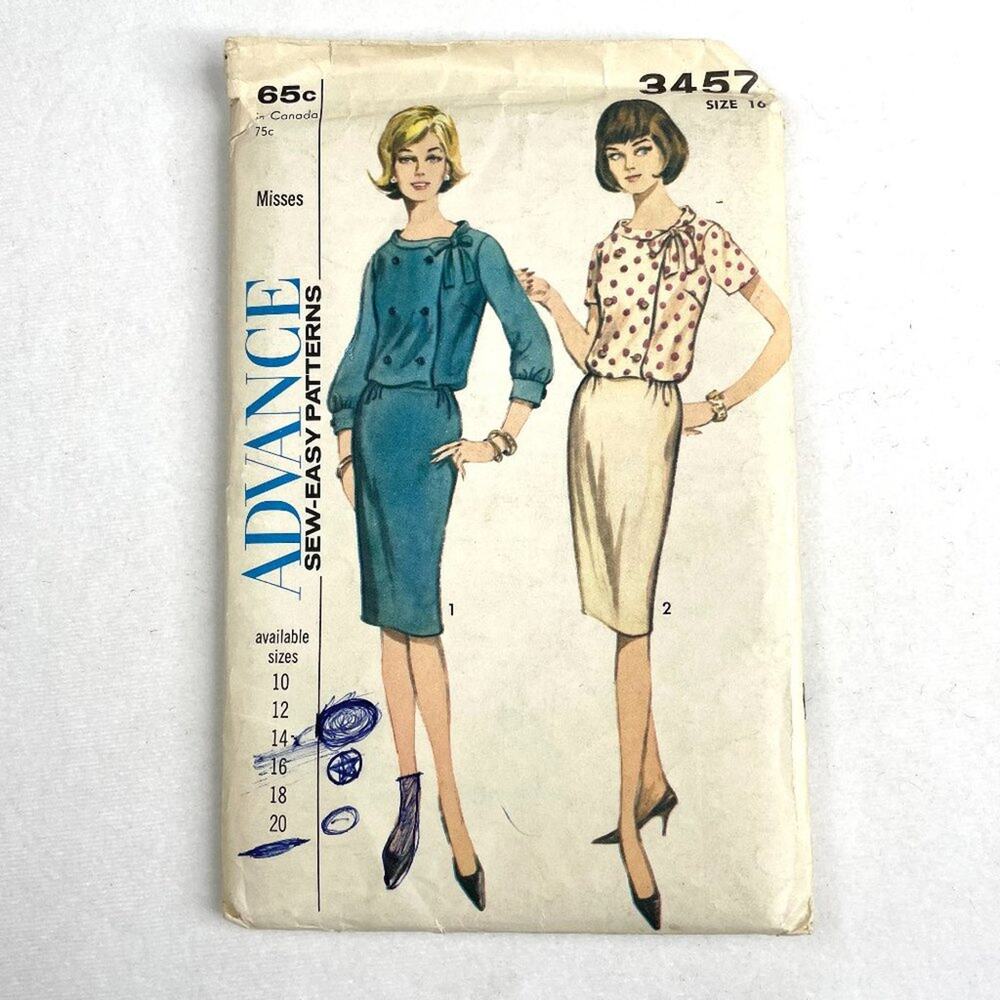 Vintage 1964 Advance Sew-Easy Pattern 3457